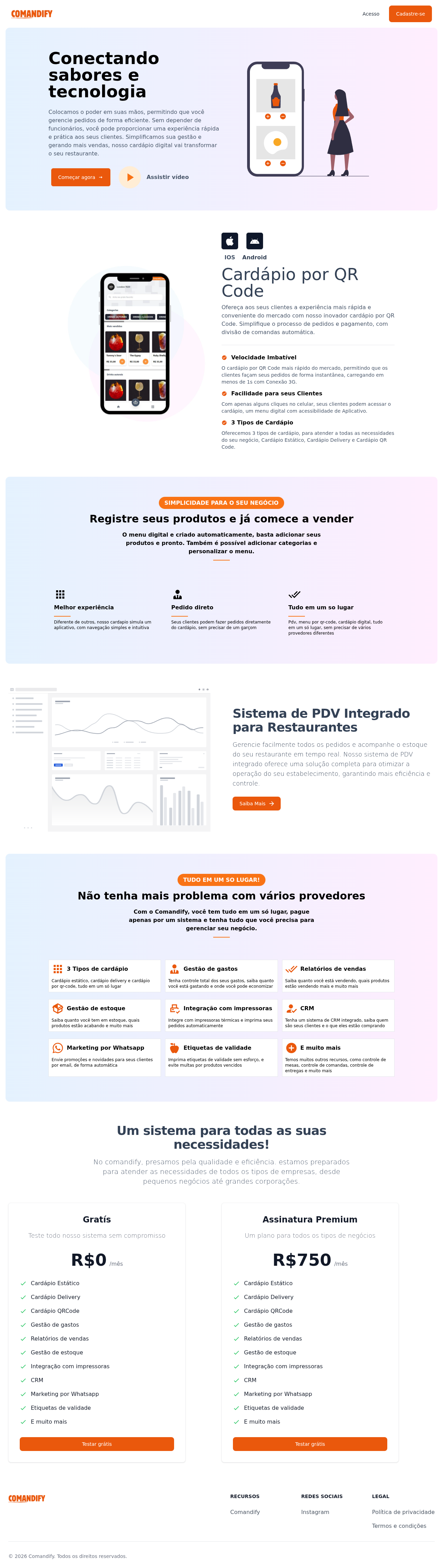 Comandify Website full-page website capture